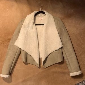 Fashion jacket - tan and shearling